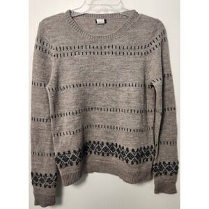 J Crew Super Fine Alpaca‎ Wool Blend Sweater Textured Striped Beige Med Vintage